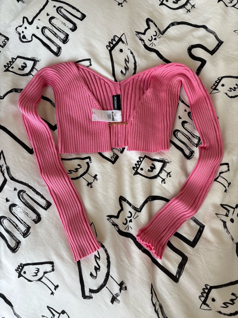 Jacquemus La Maille Ribbed Shrug Cardigan - Size 34
